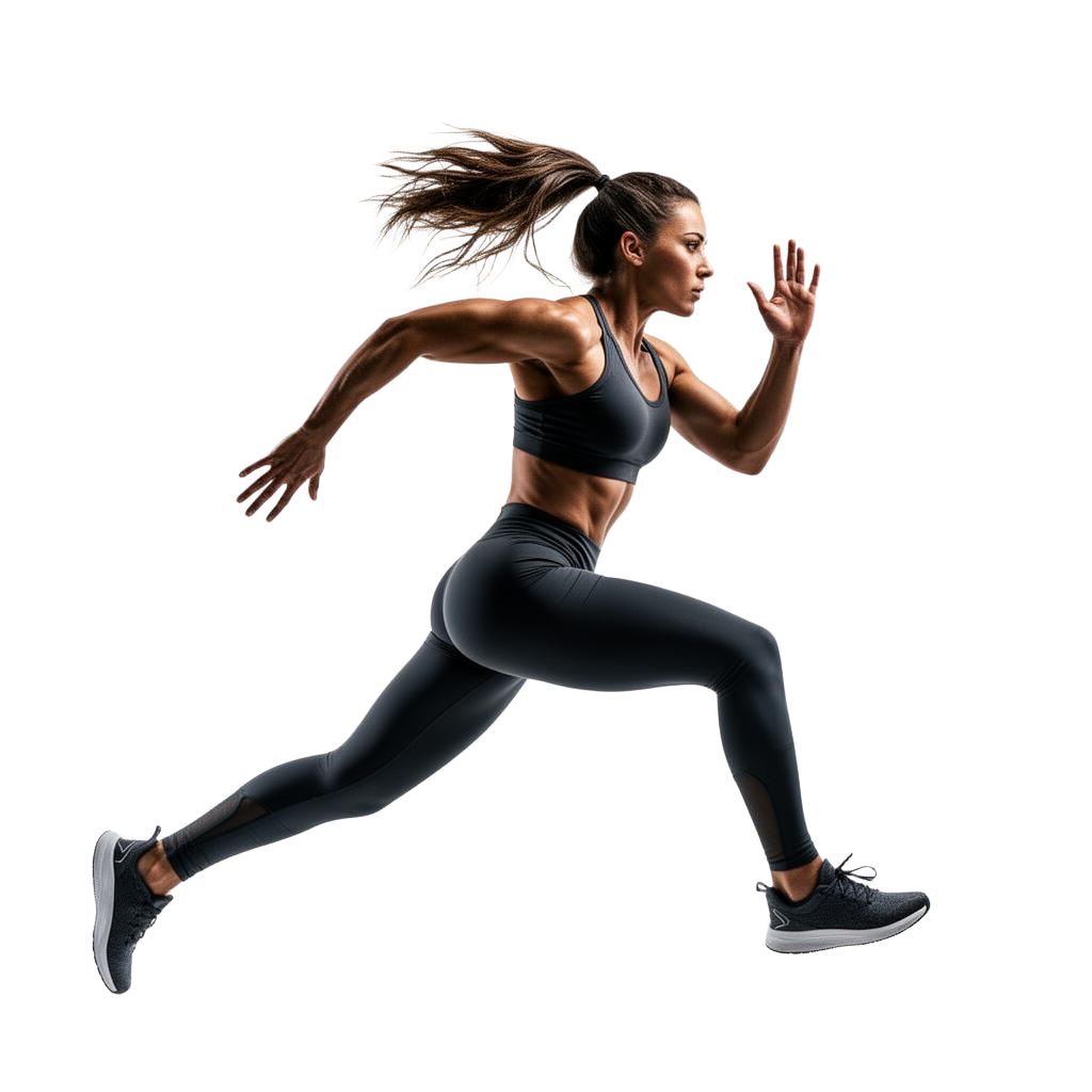 Athlete sprinting forward